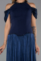Long Navy Blue Chiffon Evening Dress ABU6402