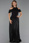 Long Black Chiffon Evening Dress ABU6402