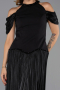 Long Black Chiffon Evening Dress ABU6402
