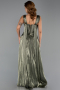 Long Olive Drab Chiffon Evening Dress ABU6403