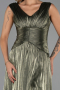 Long Olive Drab Chiffon Evening Dress ABU6403