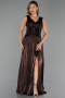 Long Brown Chiffon Evening Dress ABU6403