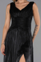 Long Black Chiffon Evening Dress ABU6403