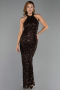 Long Brown Dantelle Evening Dress ABU6405