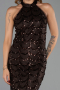 Long Brown Dantelle Evening Dress ABU6405