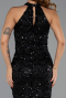 Long Black Dantelle Evening Dress ABU6405