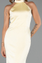 Long Yellow Satin Prom Gown ABU6406