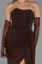 Long Brown Chiffon Evening Dress ABU5791