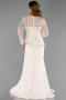 Long Beige Plus Size Evening Gown ABU6413