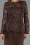 Long Brown Plus Size Evening Gown ABU6413
