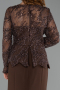 Long Brown Plus Size Evening Gown ABU6413