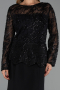 Long Black Plus Size Evening Gown ABU6413