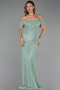 Long Mint Beaded Evening Dress ABU6411