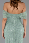 Long Mint Beaded Evening Dress ABU6411