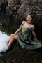 Long Olive Drab Chiffon Evening Dress ABU6342