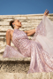 Long Powder Color Beaded Evening Dress ABU6348