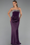 Long Purple Satin Mermaid Prom Dress ABU5820