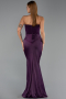 Long Purple Satin Mermaid Prom Dress ABU5820
