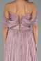 Powder Color Long Chiffon Evening Dress ABU6478