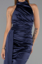 Short Navy Blue Satin Party Dress ABK2674