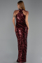 Long Burgundy Scaly Evening Dress ABU6417