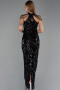Long Black Scaly Evening Dress ABU6417