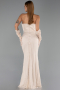 Long Beige Dantelle Evening Dress ABU5717