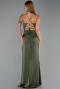 Long Olive Drab Satin Prom Gown ABU6427