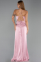 Long Powder Color Satin Prom Gown ABU6427