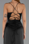 Long Black Satin Prom Gown ABU6427