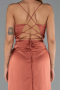 Long Light Brown Satin Prom Gown ABU6427