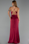 Long Cherry Colored Satin Prom Gown ABU6427