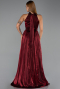 Long Burgundy Chiffon Prom Gown ABU6428