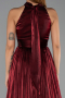 Long Burgundy Chiffon Prom Gown ABU6428