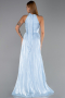 Long Light Blue Chiffon Prom Gown ABU6428
