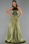 Long Olive Drab Chiffon Prom Gown ABU6428