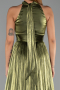 Long Olive Drab Chiffon Prom Gown ABU6428