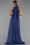 Long Navy Blue Chiffon Prom Gown ABU6428
