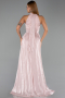 Long Powder Color Chiffon Prom Gown ABU6428