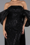 Long Black Beaded Evening Dress ABU6351