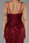 Long Burgundy Scaly Evening Dress ABU6308