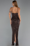 Long Brown Scaly Evening Dress ABU6308