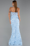 Long Light Blue Mermaid Evening Gown ABU6625