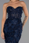 Long Navy Blue Mermaid Evening Gown ABU6625