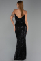 Long Black Beaded Evening Dress ABU6433