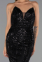 Long Black Beaded Evening Dress ABU6433