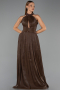 Long Brown Chiffon Evening Dress ABU6437