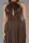 Long Brown Chiffon Evening Dress ABU6437