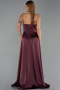 Long Plum Satin Prom Gown ABU6130