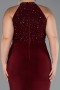 Long Burgundy Plus Size Evening Dress ABU6415